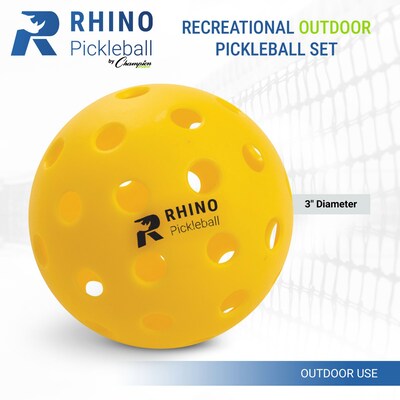Champion Sports Recreational Outdoor Pickleball Set, Yellow (CHSPB6OTDSET)