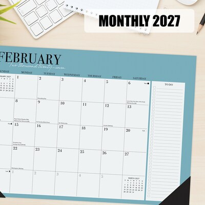 2027 Willow Creek Urban Chic 17" x 12" Monthly Desk Pad Calendar, Assorted Colors (66539)