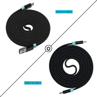 Scapade MagLink A Magnetic USB-C to USB-A Charging Cable, 6.5-ft., Black (SCAPSMUCA2)