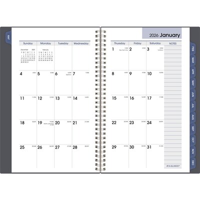 2026 AT-A-GLANCE DayMinder 5" x 8" Weekly & Monthly Planner, Plastic Cover, Gray (GC200-07-26)
