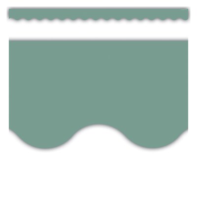 Teacher Created Resources Border Trim, 2.19" x 2.92', Retreat Green Scalloped, 12/Pack, 6 Packs/Bundle (TCR9244-6)