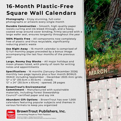 2026 BrownTrout Mossy Oak American Camo 12" x 12" Monthly Wall Calendar (9798330707751)