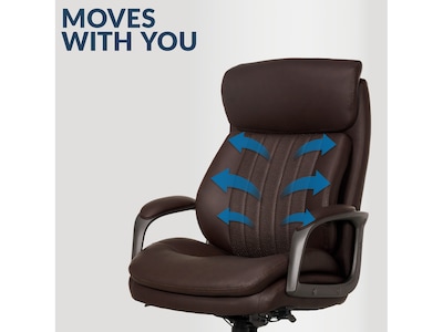 La-Z-Boy Nova Ergonomic Polyurethane Swivel Executive Chair, Brown (52372-BRN)