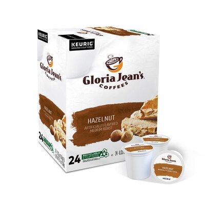 Gloria Jeans Hazelnut Coffee, Medium Roast, 0.33 oz. Keurig® K-Cup® Pods, 24/Box (60051-052)