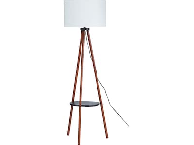 Simplee Adesso 61 Wood Floor Lamp with Cylindrical Shade (AF48519)