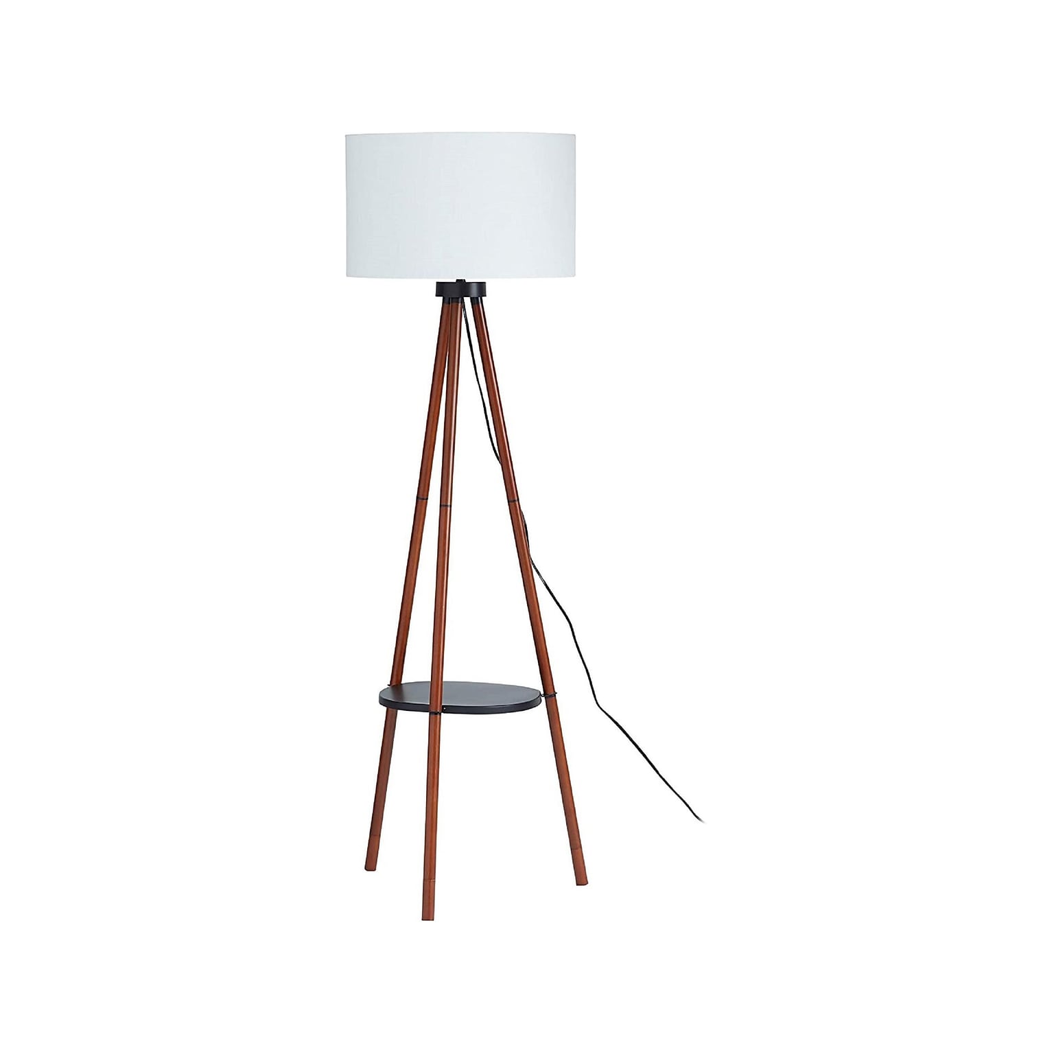 Simplee Adesso 61 Wood Floor Lamp with Cylindrical Shade (AF48519)