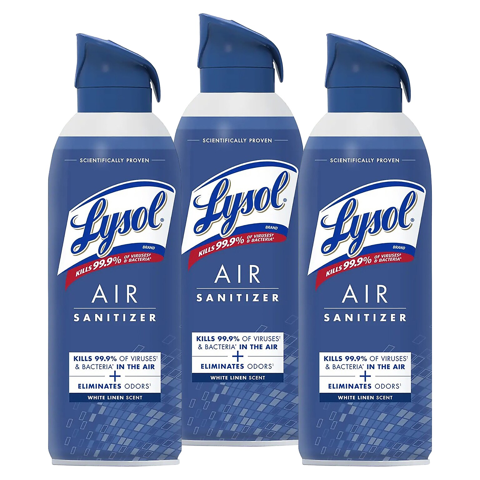 Lysol Air Sanitizer Spray, White Linen Scent, 10 Oz., 3/Pack
