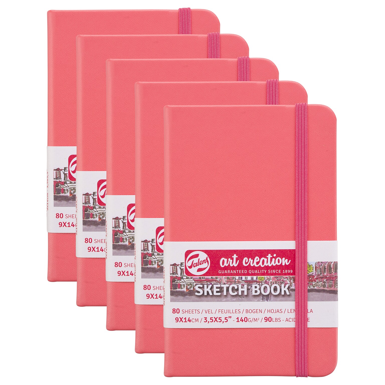 Talens Art Creation 3.5 x 5.5 Sketch Book, 80 Sheets/Book, 5/Bundle (TLN9314311M-5)