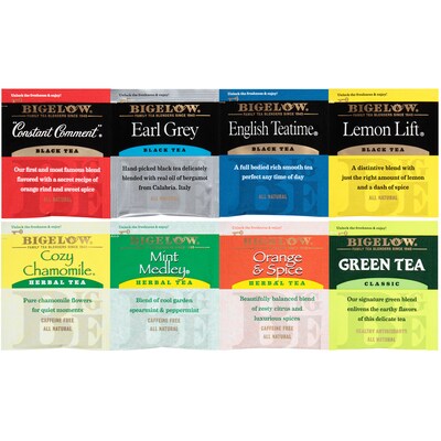 Bigelow Variety Pack Assorted Tea Bags, 64/Box (10568)