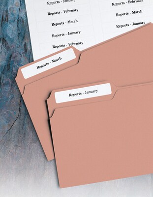 Avery EcoFriendly Laser/Inkjet File Folder Labels, 2/3" x 3-7/16", White, 750 Labels/Box (48266)