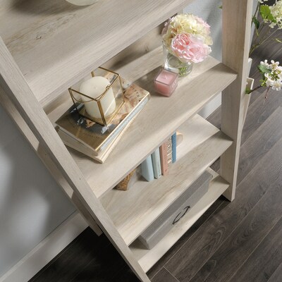 Sauder Trestle 71"H 5-Shelf Bookcase, Chalked Chestnut (424122)