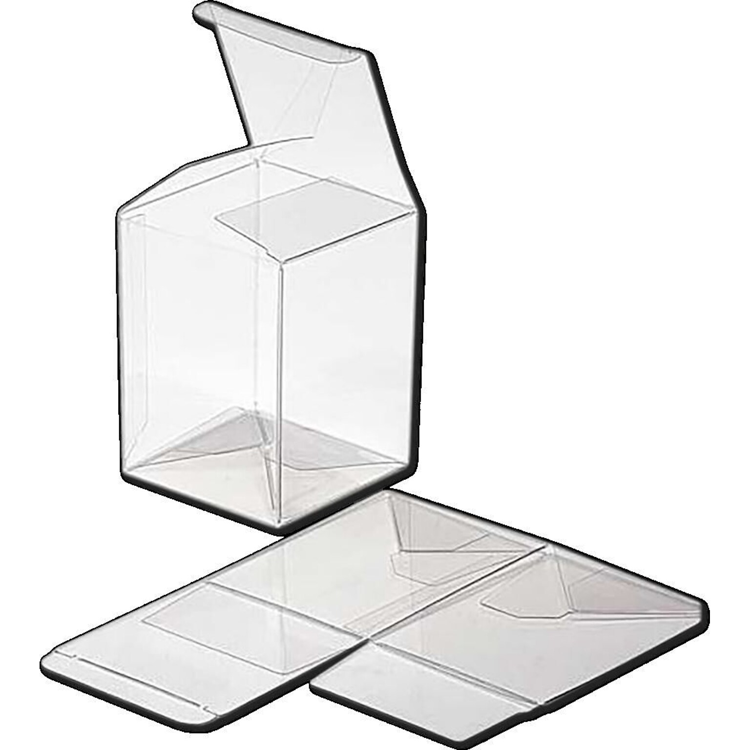 JAM Paper Pop & Lock Top Clear Gift Boxes, 6 1/4 x 5 1/2 x 7 5/8, 25/pack (CB-PLB106)