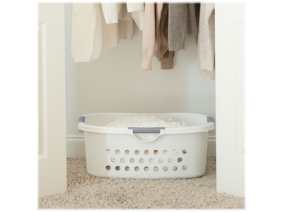 Iris 12.68-Gallon Laundry Basket, Plastic, White, 2/Pack (580011)