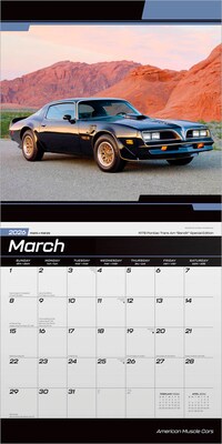2026 BrownTrout American Muscle Cars 12" x 12" Monthly Wall Calendar (9798330701322)