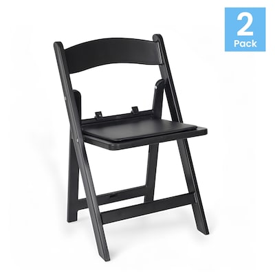 Flash Furniture HERCULES Resin Kids Folding Chairs with Black Vinyl Padded Seat, 2-Pieces (2LEL1KBK)