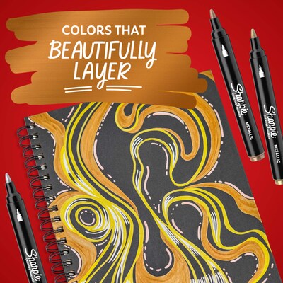 Sharpie Creative Liquid Ink Markers, Fine Tip, Metallic, 10/Pack (2221929)