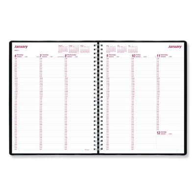 2026 Brownline Essential Collection 8.5" x 11" Weekly Appointment Book, Faux Leather Cover, Black (REDCB950BLK)