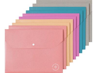 U Brands U-Eco Plastic Document Holders, Letter Size, Assorted Colors, 10/Pack (6601U01-12)