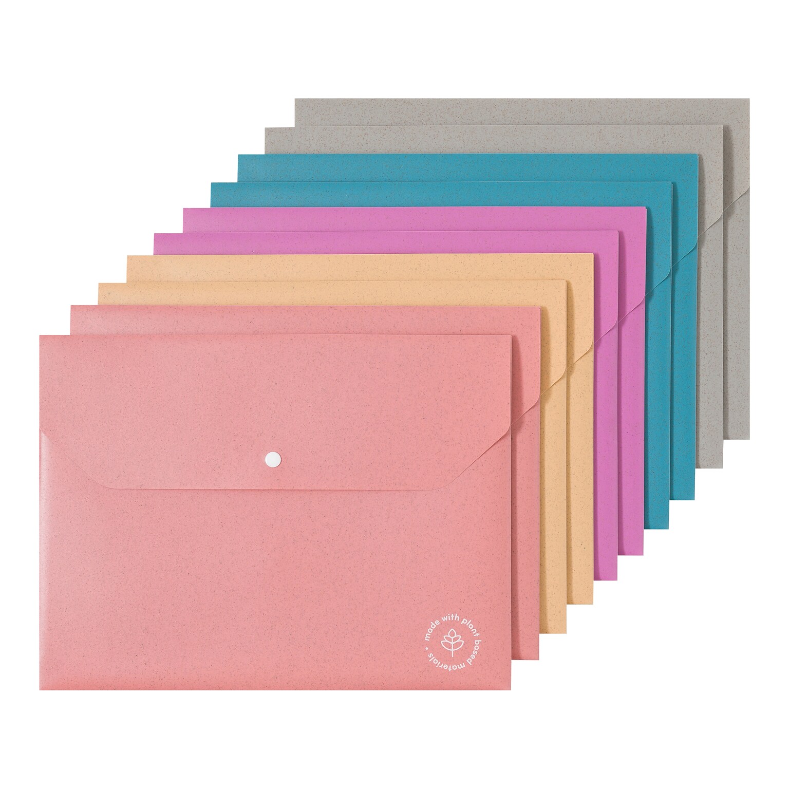 U Brands U-Eco Plastic Document Holders, Letter Size, Assorted Colors, 10/Pack (6601U01-12)