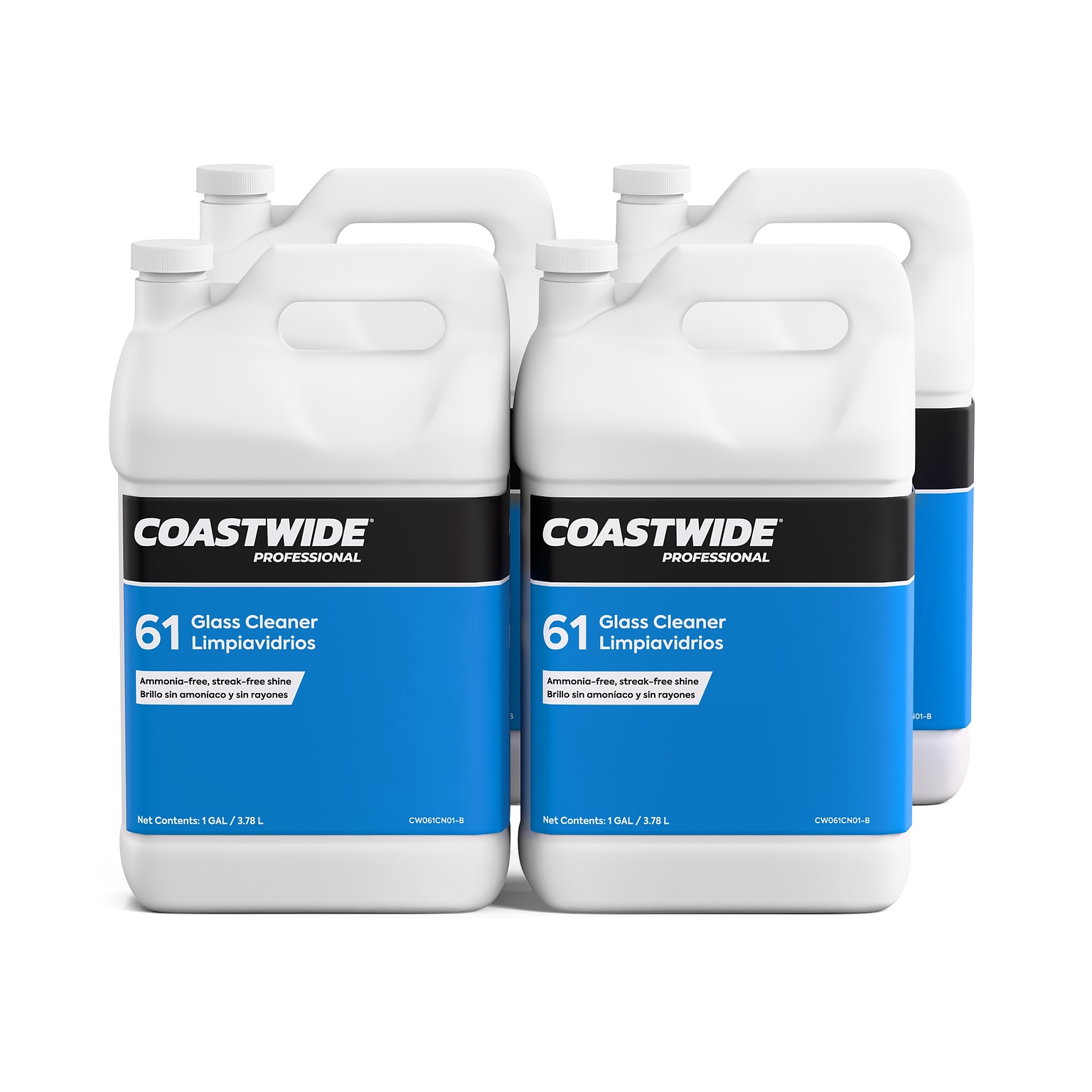 Coastwide Professional Glass Cleaner 61 Concentrate, 3.78L, 4/Carton (CW610001-A)