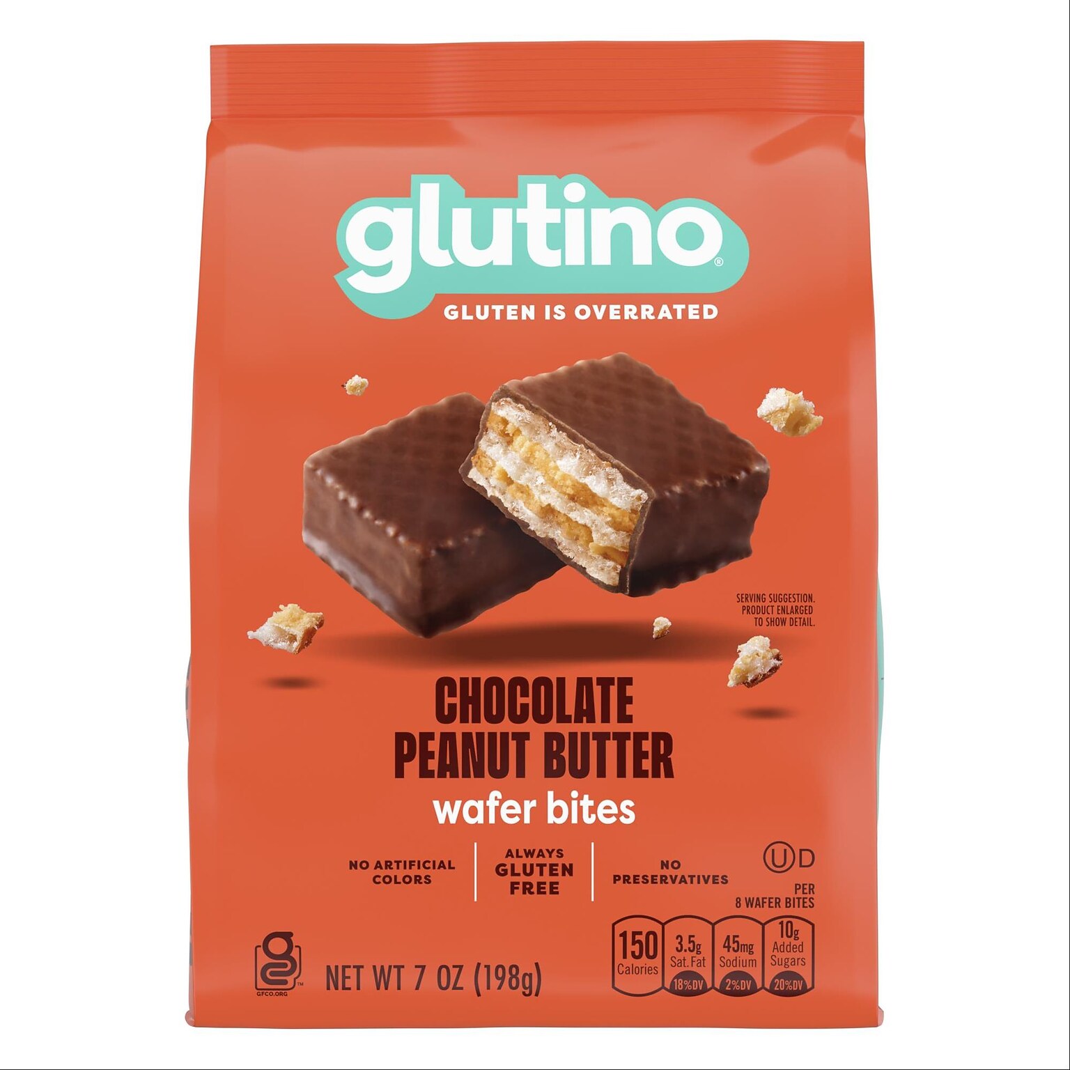 Glutino Gluten Free Chocolate Peanut Butter Wafer Bites, 7 oz. (3788004167)