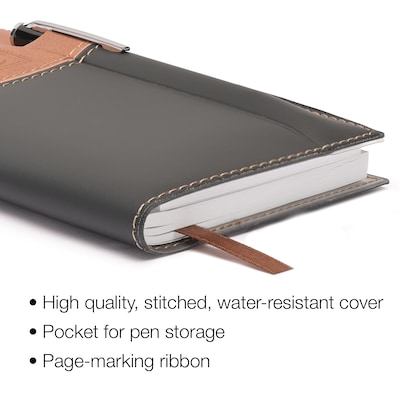 2027 Excello Brands 3.5" x 6" Weekly & Monthly Planner, Faux Leather Cover, Brown/Black (ORY27-PKPN36-BN)