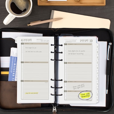 2027 AT-A-GLANCE 3.75" x 6.75" Weekly & Monthly Planner Refill, White/Brown (471-285Y-27)