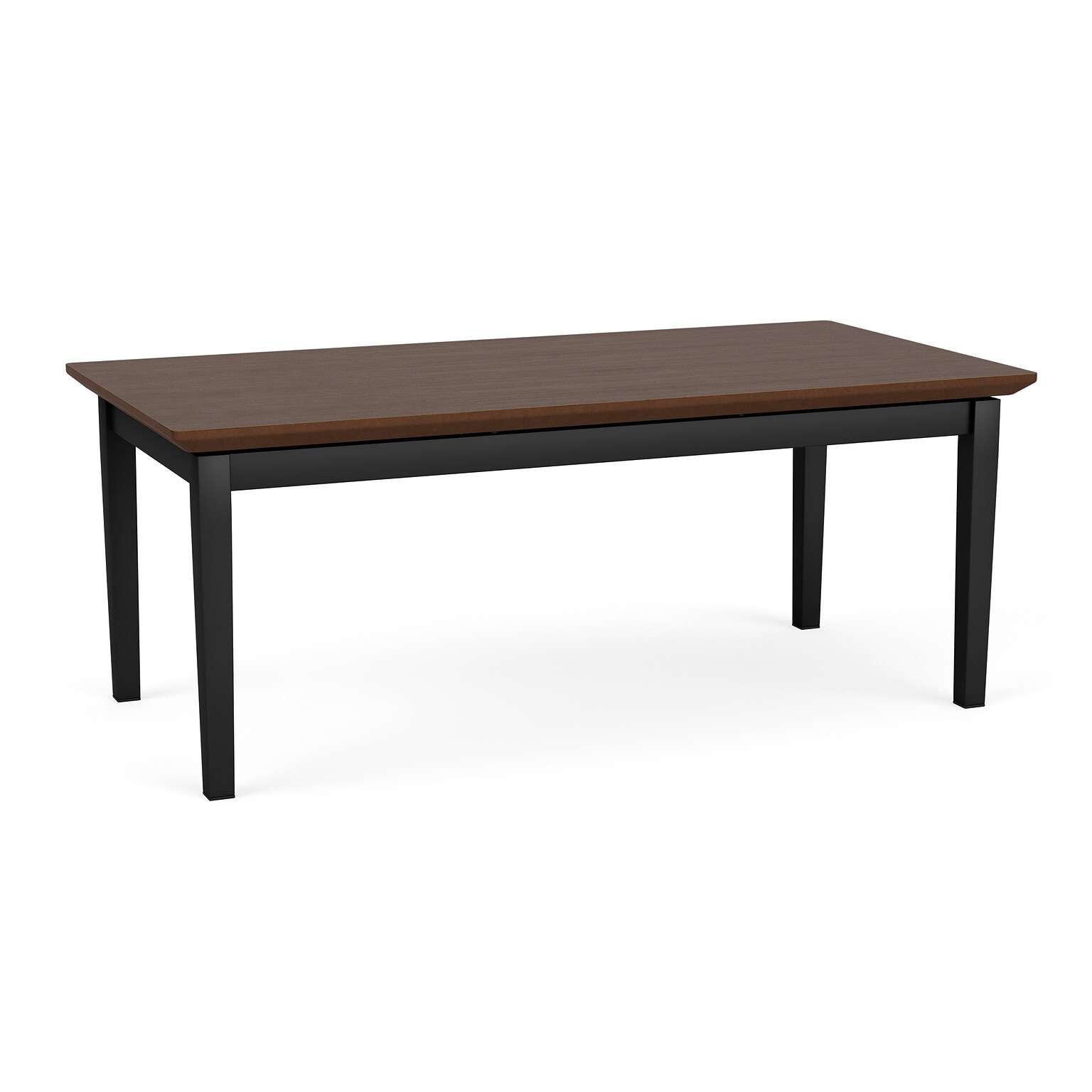 Lesro Amherst Steel 40W x 20D Laminate Coffee Table, Riftwood Walnut/Black (AS0840.SBK.TRW)