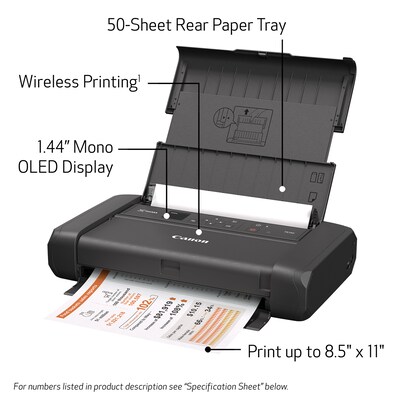Canon PIXMA TR150 Wireless Color Inkjet Printer, Single-Function, Print (TR150)