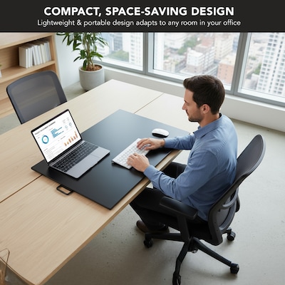 Mount-It! 32" W Rectangular Adjustable Metal Standing Desk Converter, Black (MI-7929BLK)