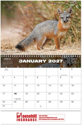 Custom North America Wildlife Spiral Wall Calendar