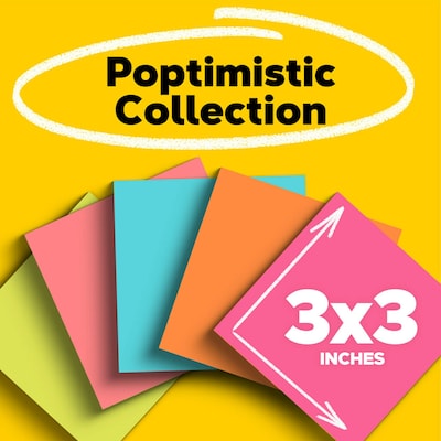 Post-it Notes, 3 x 3, Poptimistic Collection, 100 Sheet/Pad, 14 Pads/Pack (65414AN)