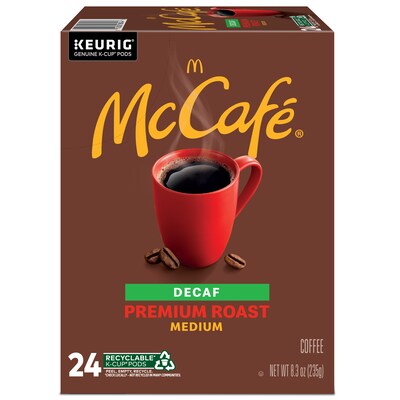 McCafe Premium Roast Decaf Coffee Keurig® K-Cup® Pods, Medium Roast, 24/Box (5000358125)