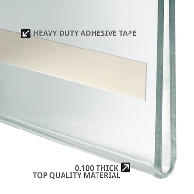 Azar Displays Self Adhesive Sign Holder, 11" x 17", Vertical, Wall Mounted, Clear, Acrylic, 10/Pack (122032)