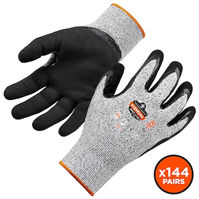 Ergodyne ProFlex 7031 Nitrile Coated Cut-Resistant Gloves, XXL, A3 Cut Level, Gray, 144 Pairs (17886)