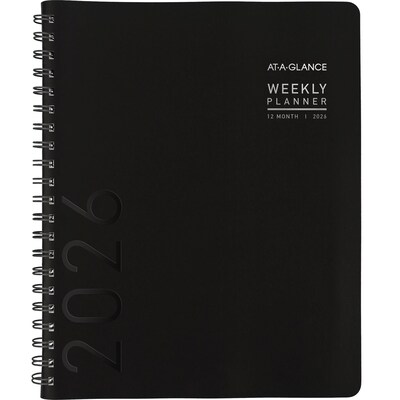 2026 AT-A-GLANCE Contemporary 8.25" x 11" Weekly & Monthly Planner, Faux Leather Cover, Black (70-950X-05-26)