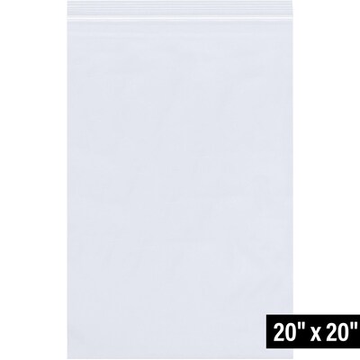 20" x 20" Reclosable Poly Bag, 4 Mil, Clear, 250/Carton (PB3836)