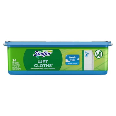 Swiffer Sweeper Wet Mop Cloths, Fresh Scent, White, 24/Pack, 6 Packs/Carton (35155)