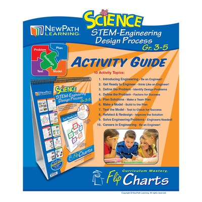 NewPath Learning STEM Engineering Design Process Classroom Flip Charts, Tabletop, 12" x 18", 10/Set (NP-343901)