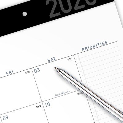 2026 AT-A-GLANCE Contemporary 21.75" x 17" Monthly Desk Pad Calendar, White/Black (SK24X-00-26)