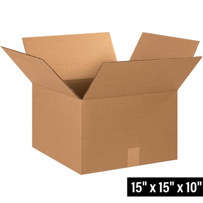 15 x 15 x 10 Shipping Boxes, 32 ECT, Brown, 20 Per Bundle (151510)