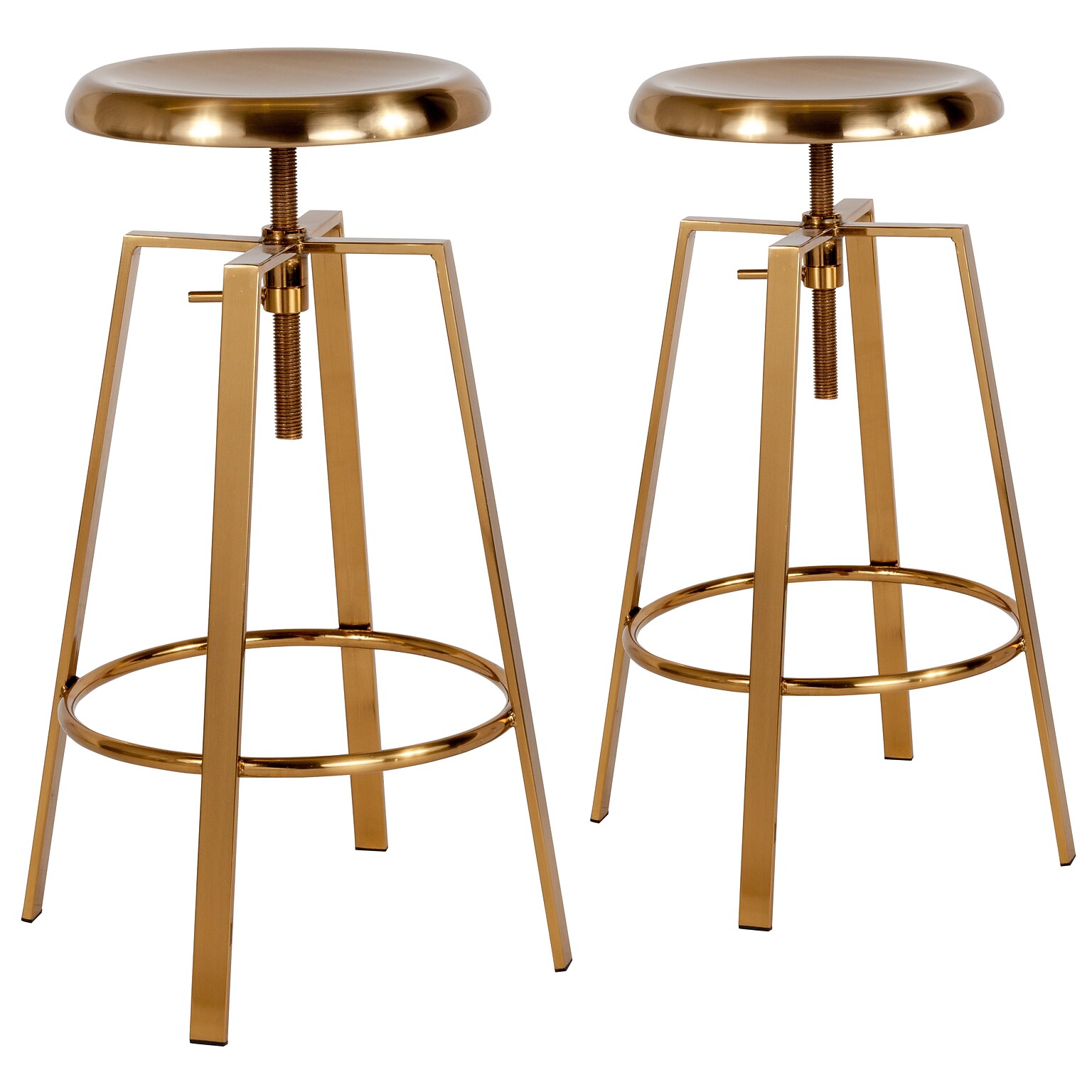 Flash Furniture Toledo Industrial Metal Barstool, Gold, 2-Pieces (2CH18107026SGLD)