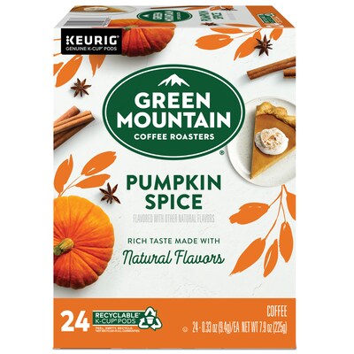 Green Mountain Pumpkin Spice Coffee Keurig® K-Cup® Pods, Light Roast, 24/Box (6758)
