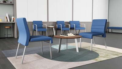 Lesro Waterfall Vinyl Guest Chair, Patriot Plus Imperial Blue/Black (WF1101.SBK-01PPIB)