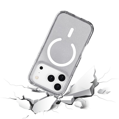 TUFF8 Glitz MagSafe Phone Case for iPhone 18 Pro, Shock Absorbing, Clear Glitter (T8GZ-IP1803)