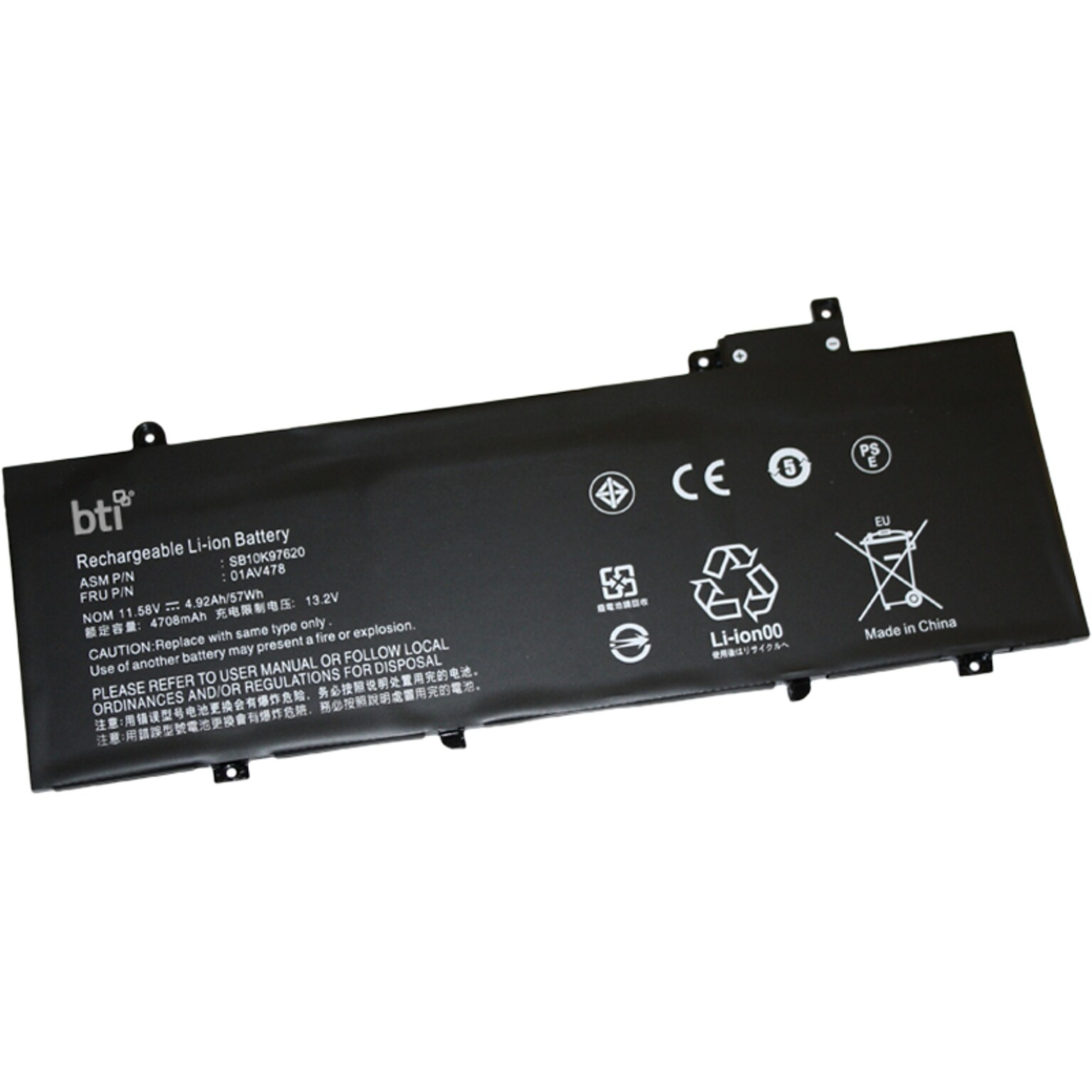 Battery Technology Li-Ion Replacement Battery for Lenovo ThinkPad Laptops, 4920mAh (01AV479-BTI)