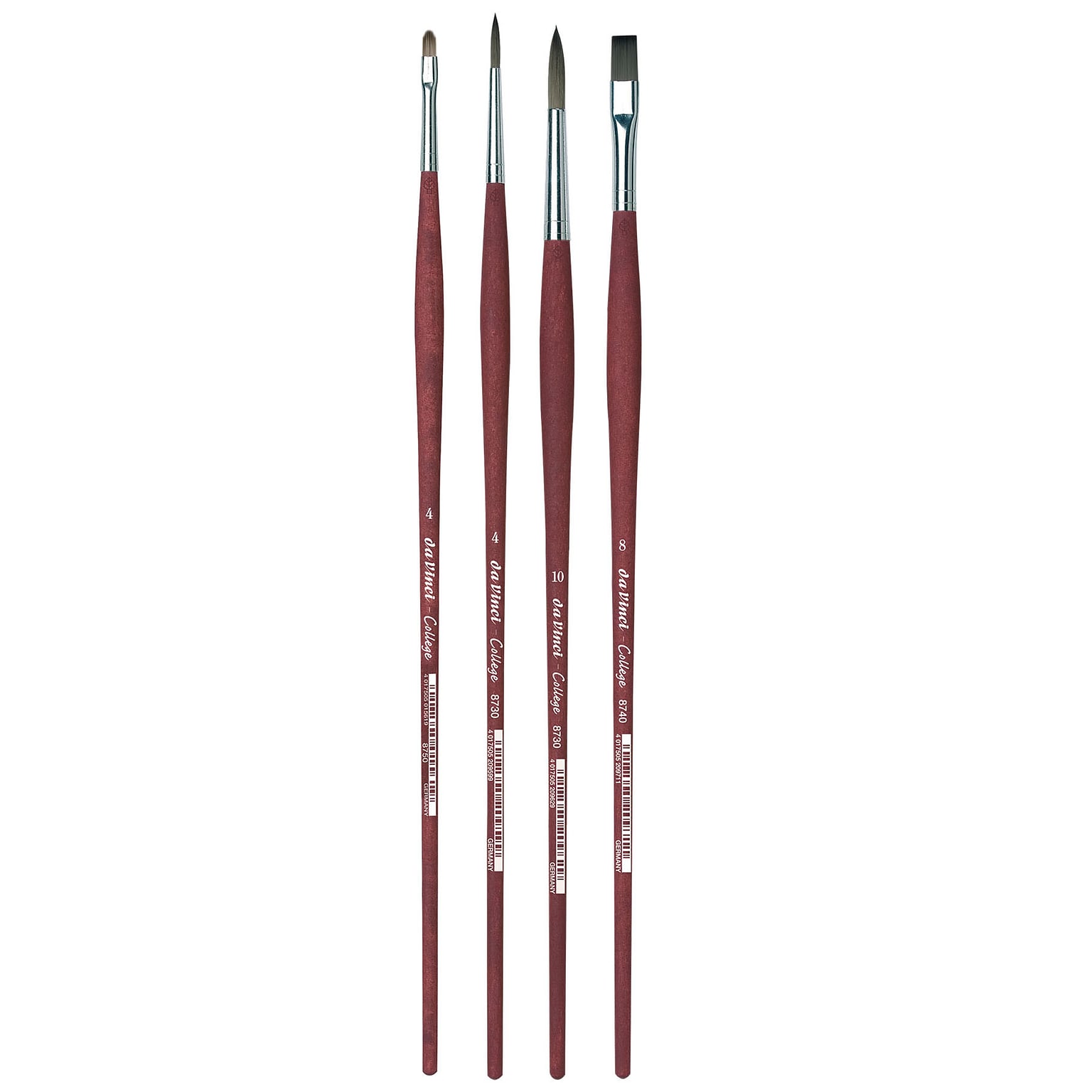 da Vinci Oil and Acrylic Synthetic Variety Brushes, 4/Set (EDROILACRYLKIT2)