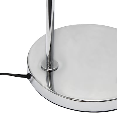 Creekwood Home Vista 66" Brushed Nickel Floor Lamp with Drum Shade, White (CWF-3006-WH-LB)