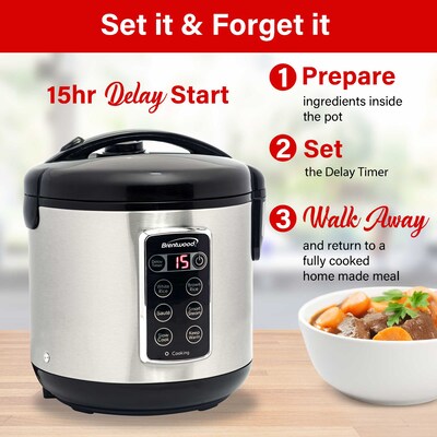 Brentwood 2.5 Quart Slow Cooker, Stainless Steel/Black (RC-5110DS)