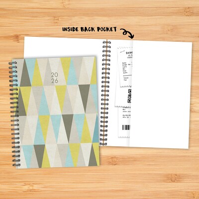 2026 Willow Creek Geometric Gray 6.5" x 8.5" Weekly & Monthly Planner, Paperboard Cover (56660)